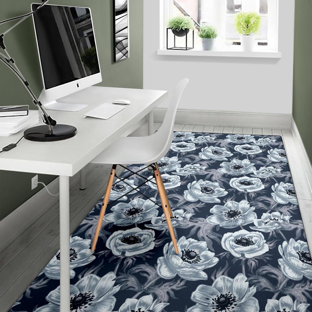 Anemone Pattern Print Design AM09 Area Rugs