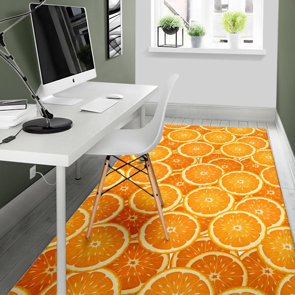 Sliced Orange Pattern Area Rug