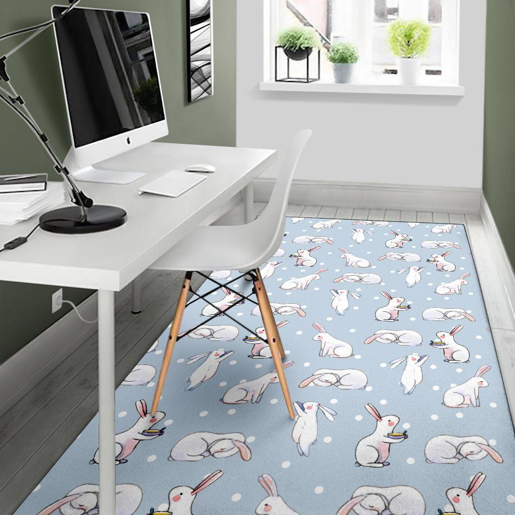 Rabbit Pattern Print Design RB06 Area Rugs