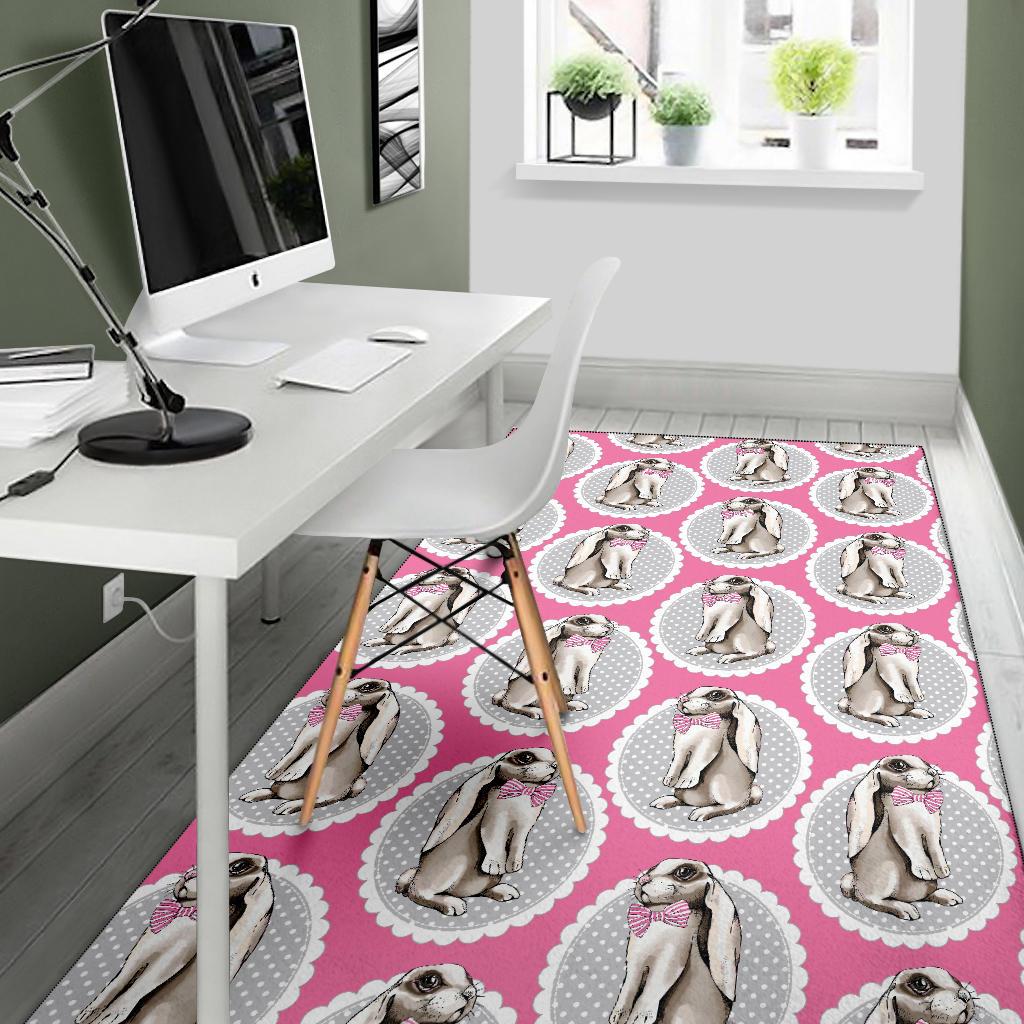 Rabbit Pattern Print Design RB019 Area Rugs