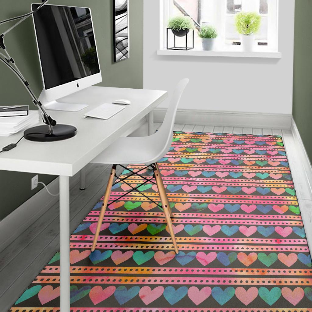 Heart Pattern Print Design HE010 Area Rugs