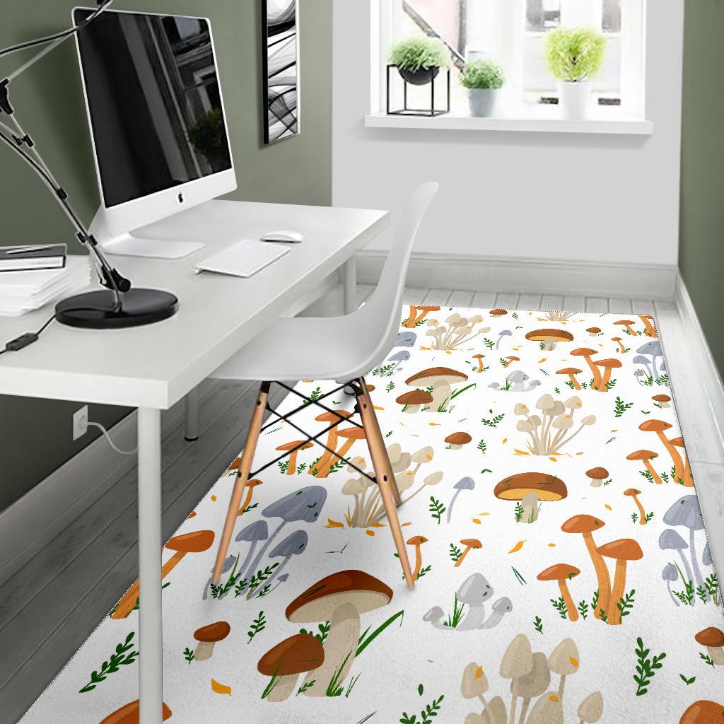 Mushroom Pattern Theme Area Rug