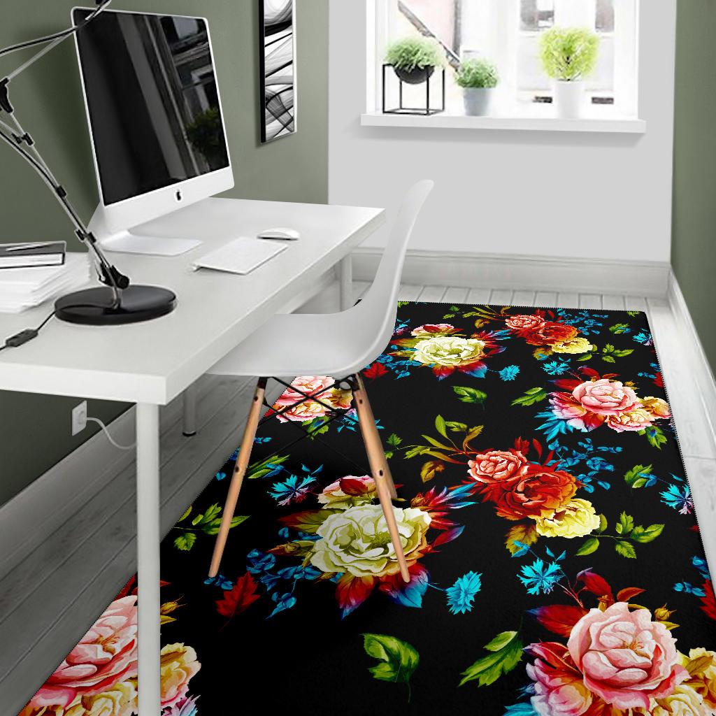 Peony Pattern Print Design PE07 Area Rugs