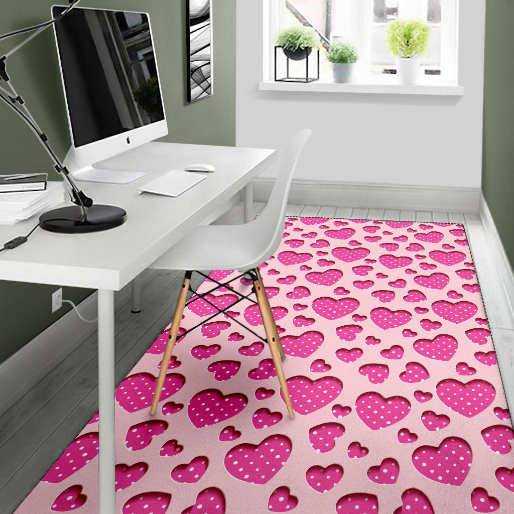 Heart Pink Pattern Print Design HE06 Area Rugs