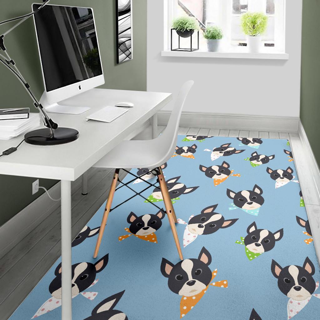 Cute Boston Terrier Pattern Area Rug