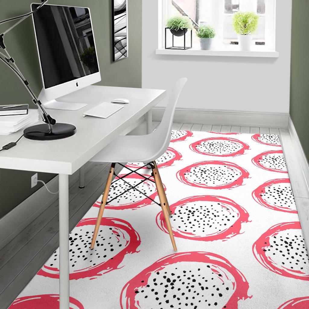 Hand drawn dragon fruit Area Rug
