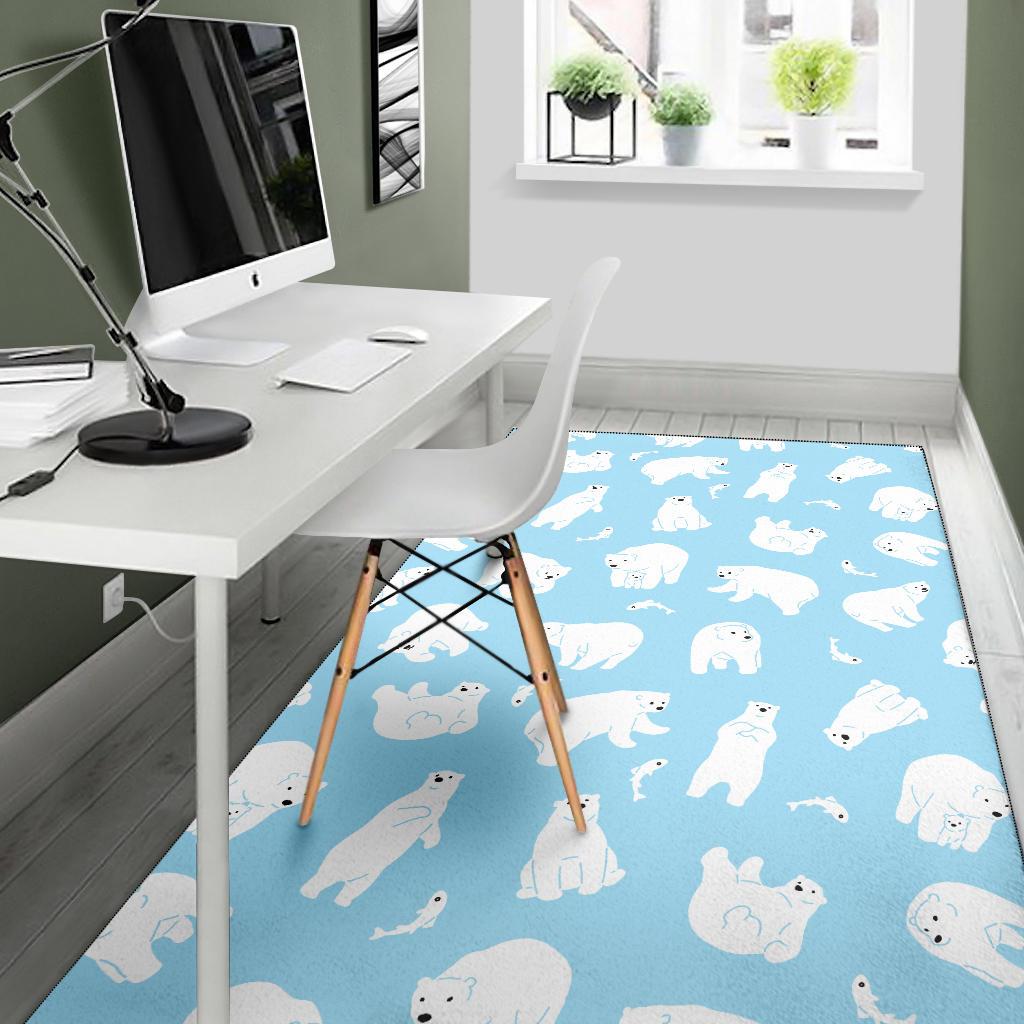 Polar Bear Pattern Print Design PB01 Area Rugs