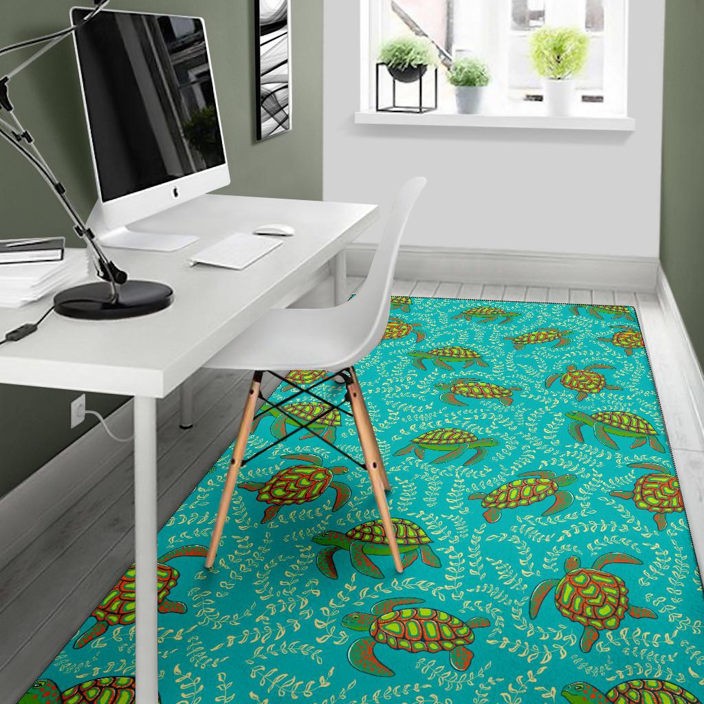 Sea Turtle Pattern Print Design T010 Area Rugs