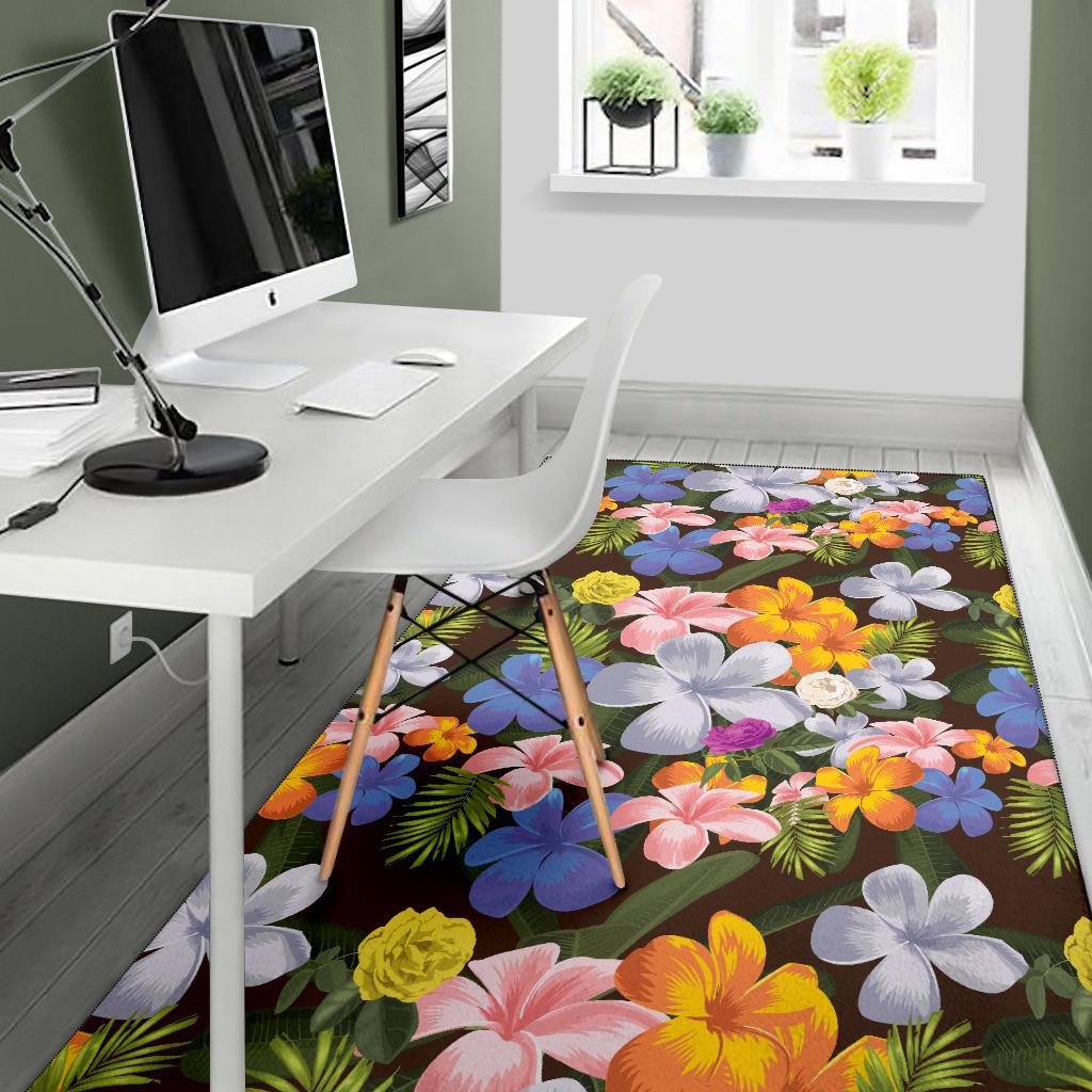 Plumeria Pattern Print Design PM03 Area Rugs