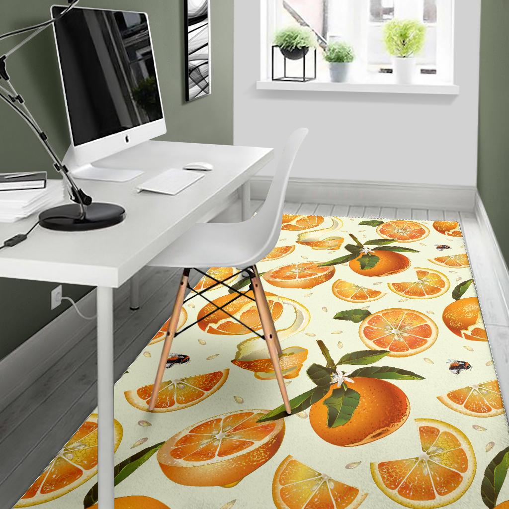 Orange Pattern Area Rug