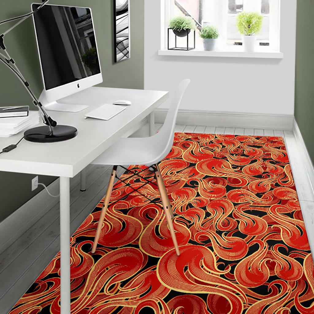 Fire flame pattern Area Rug