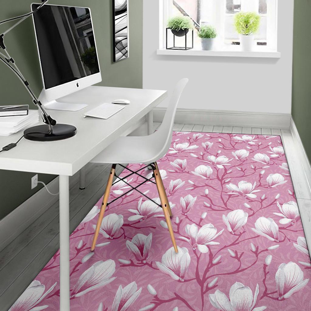 Magnolia Pattern Print Design MAG05 Area Rugs