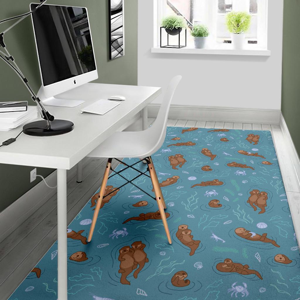 Sea otters pattern Area Rug