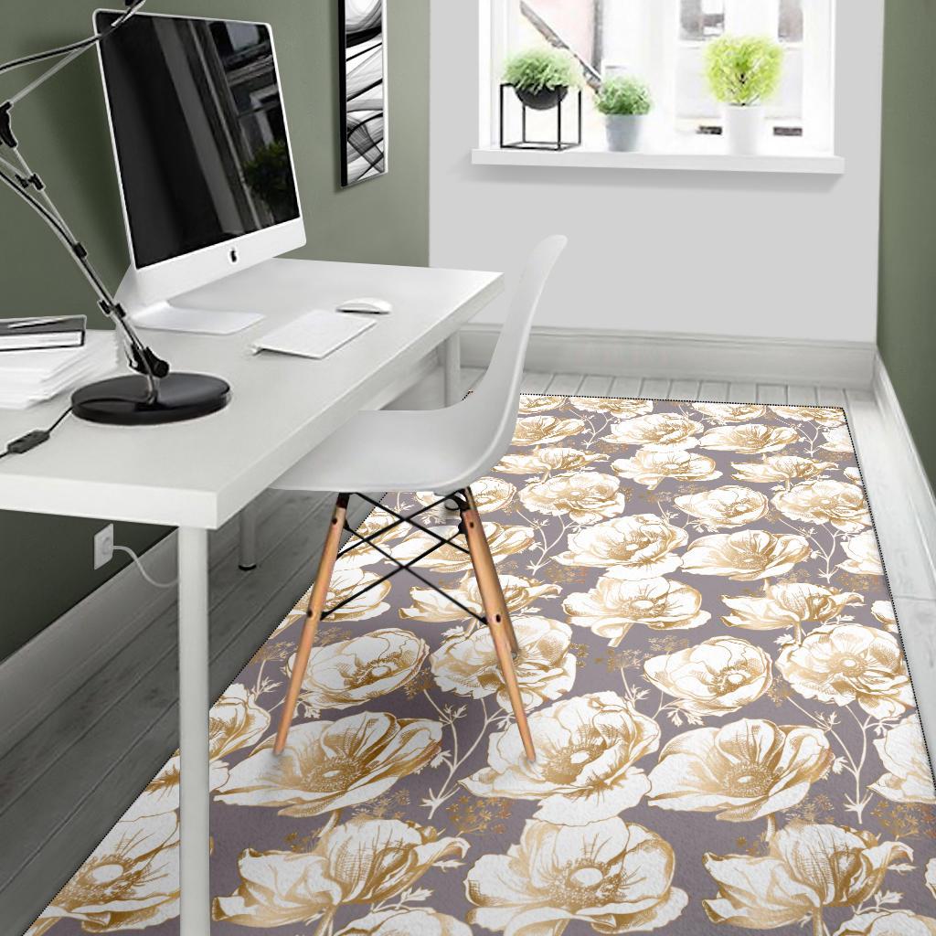 Anemone Pattern Print Design AM05 Area Rugs