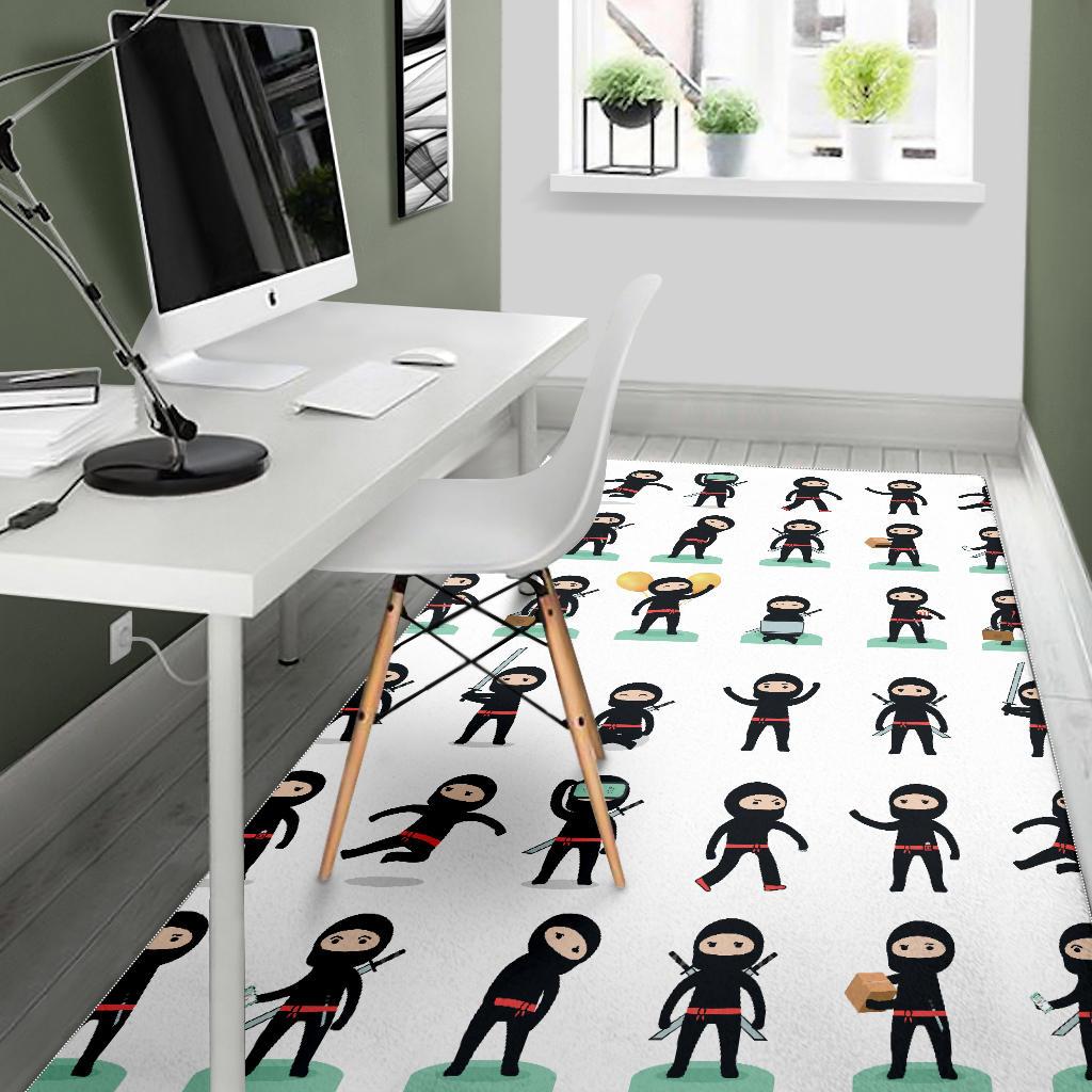 Cute ninja katana sword pattern Area Rug