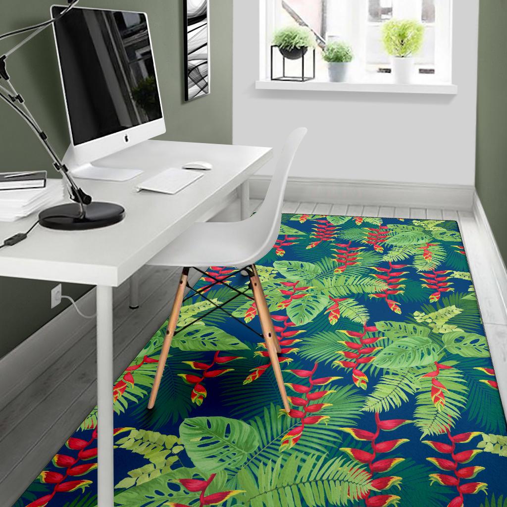 Heliconia Pattern Print Design HL08 Area Rugs