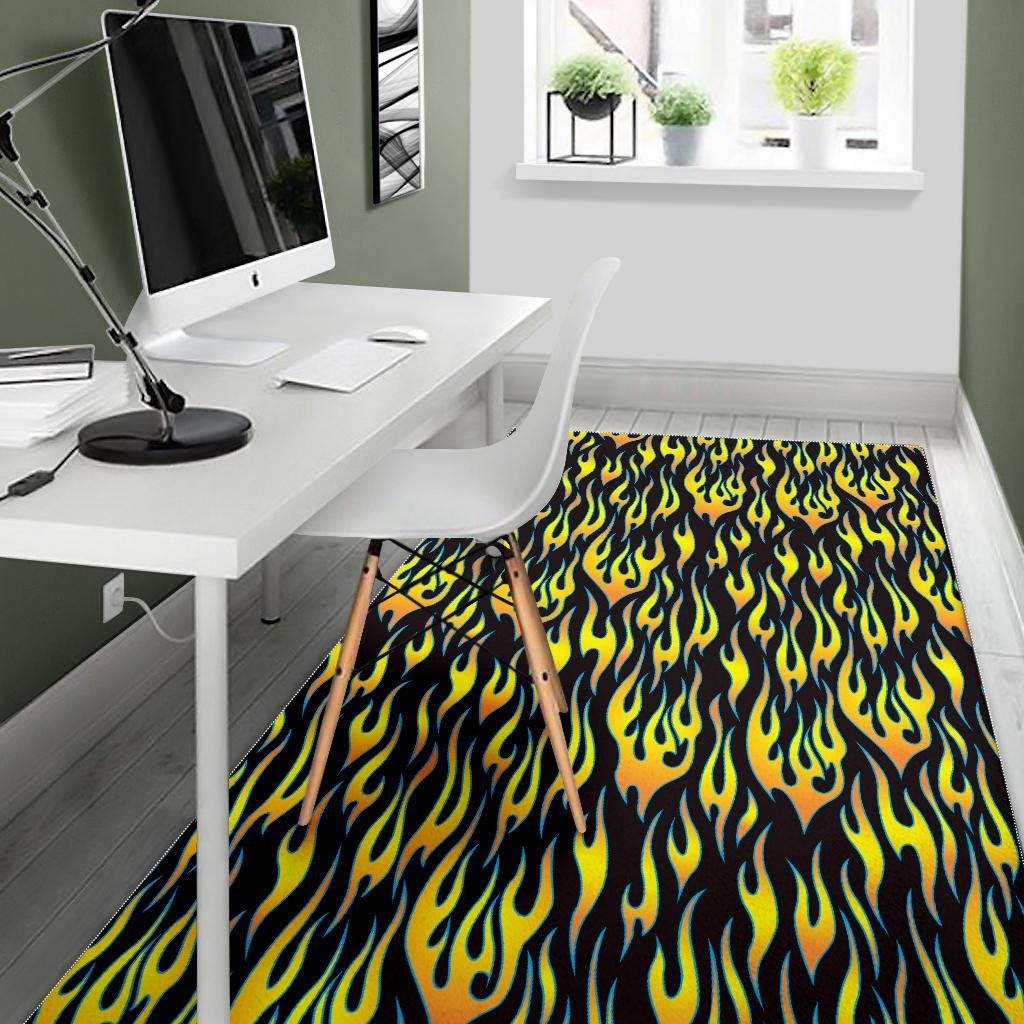 Flame Fire Pattern Background Area Rug