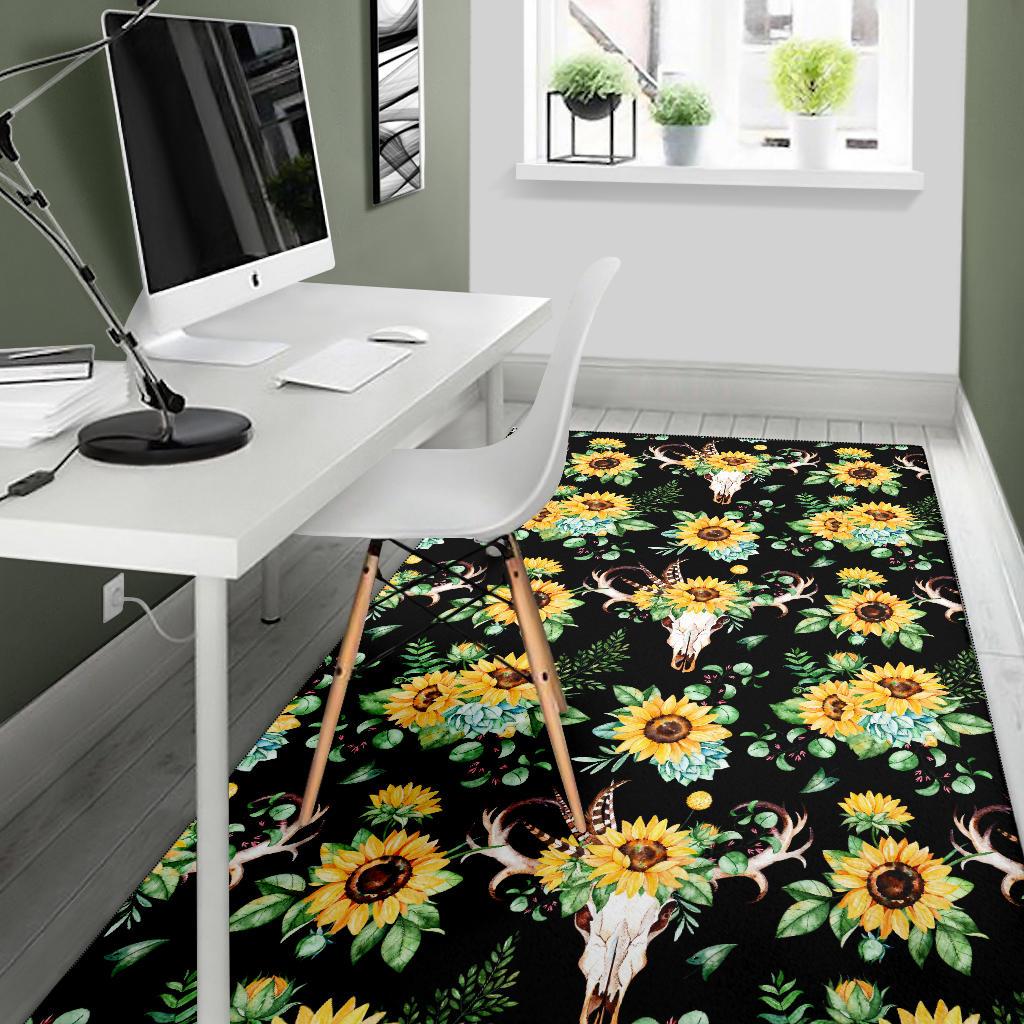 Sunflower Pattern Print Design SF08 Area Rugs