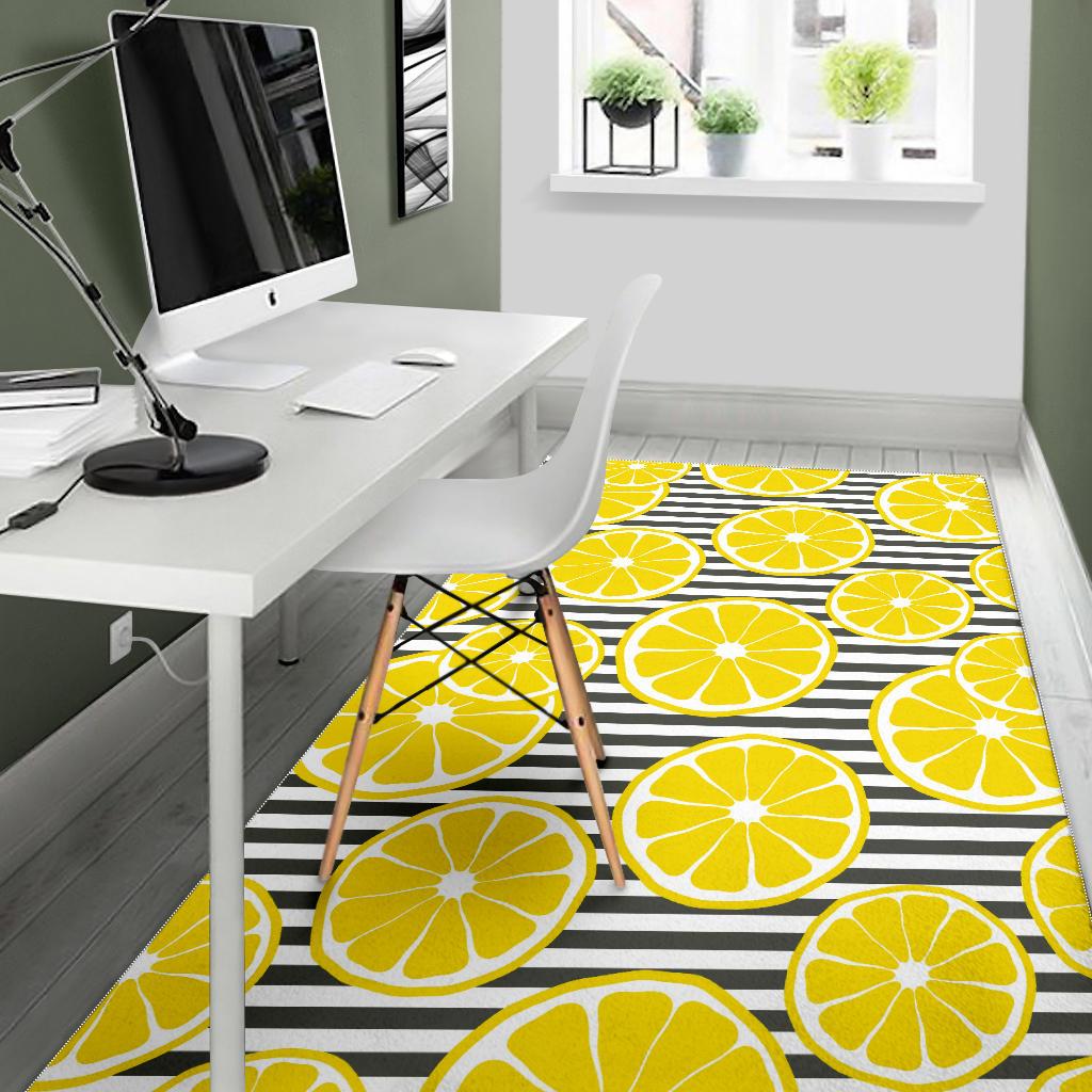 slice of lemon design pattern Area Rug