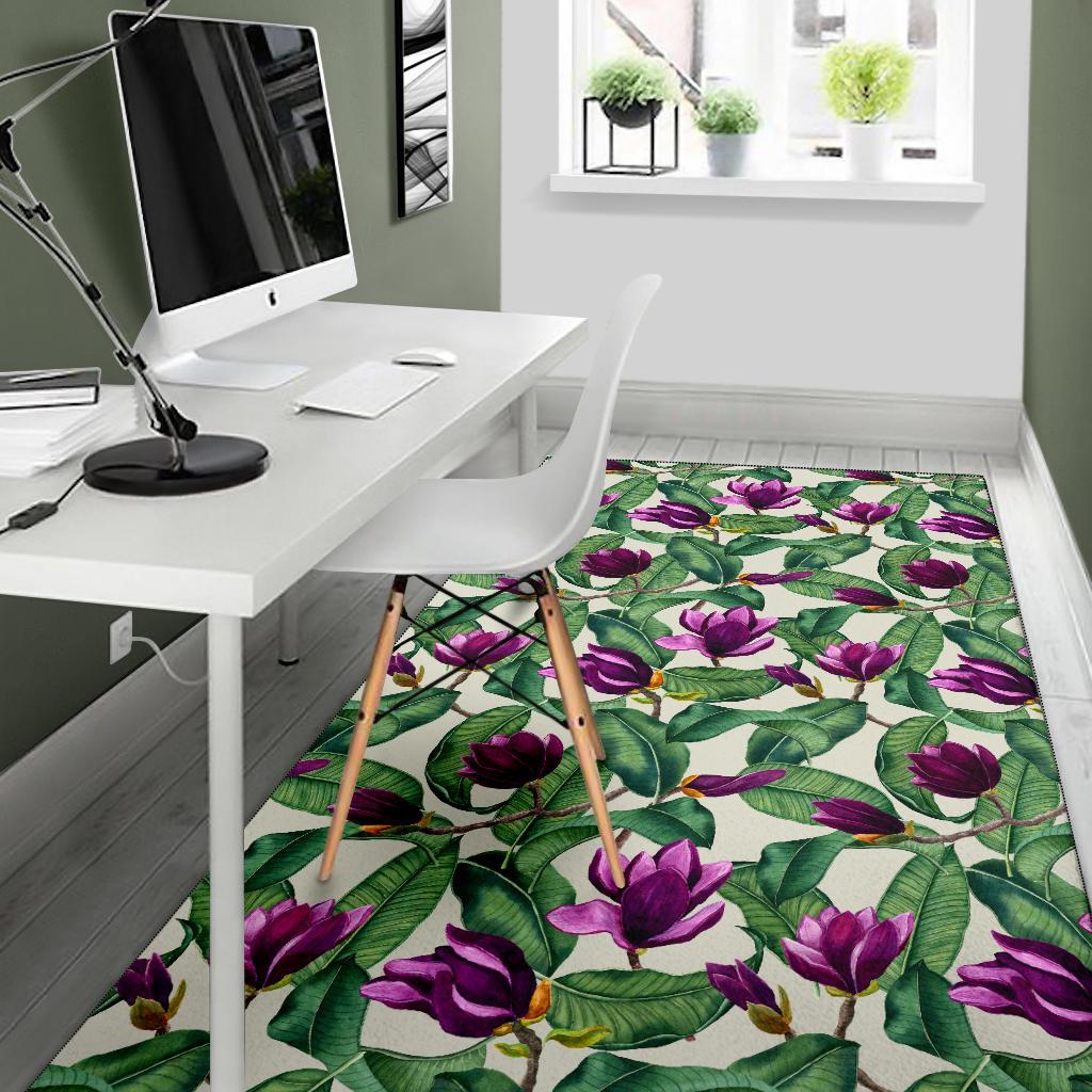 Magnolia Pattern Print Design MAG07 Area Rugs
