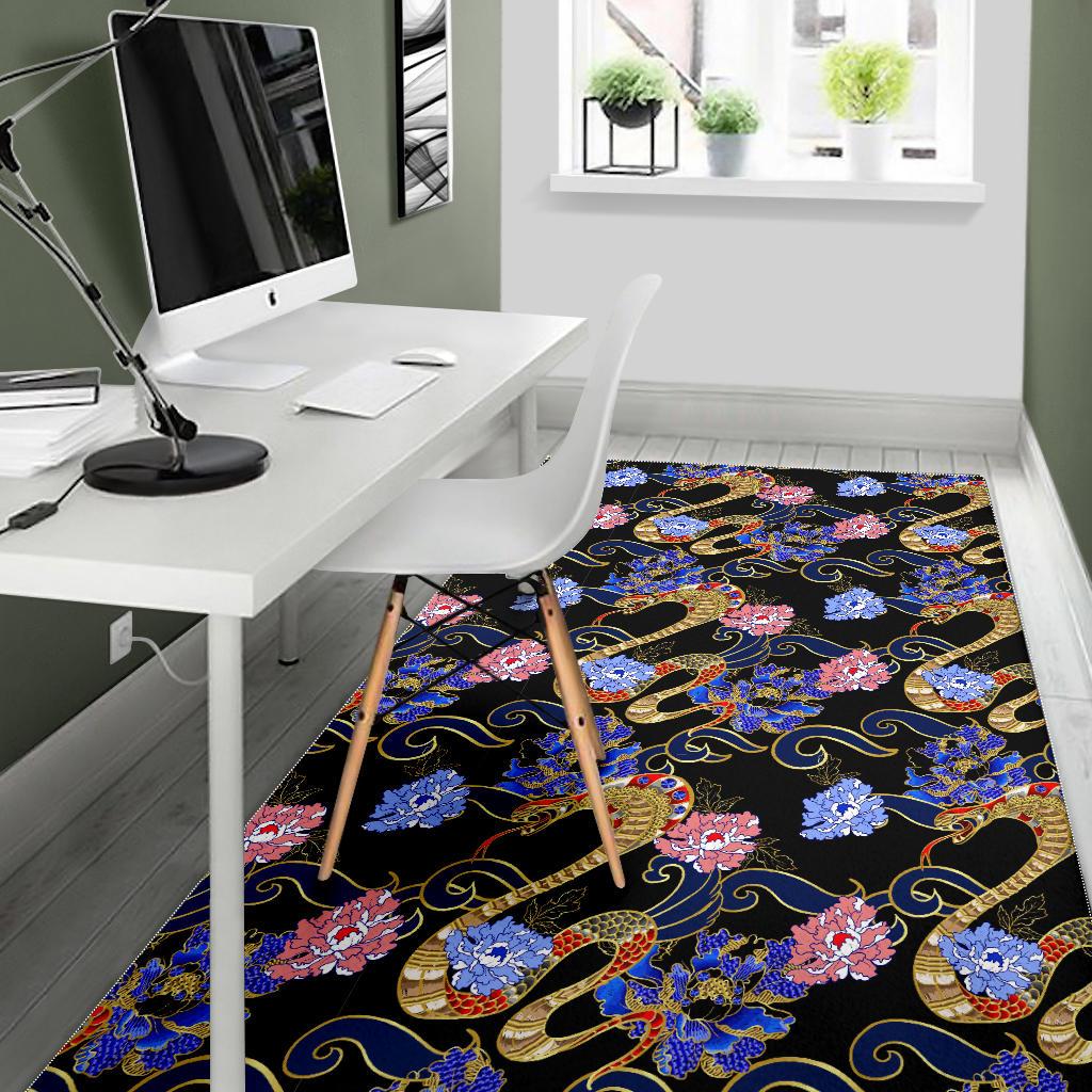 Snake Flower Pattern Area Rug