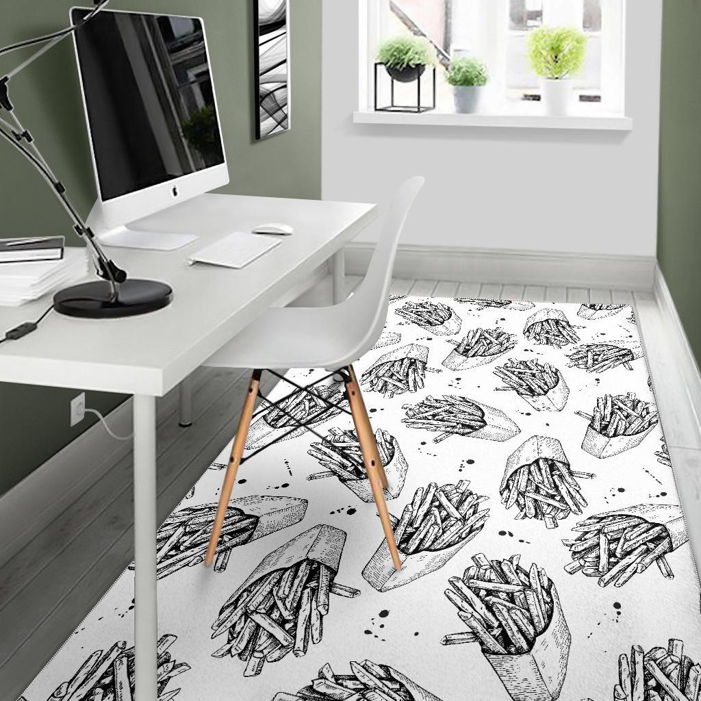 Hand drawn french fries pattern Area Rug