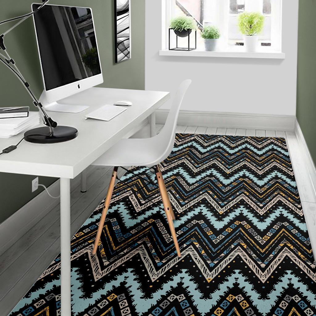 Zigzag Chevron African Afro Dashiki Adinkra Kente Area Rug