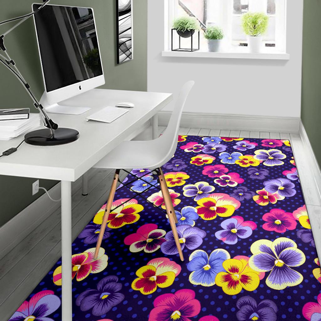Pansy Pattern Print Design PS04 Area Rugs