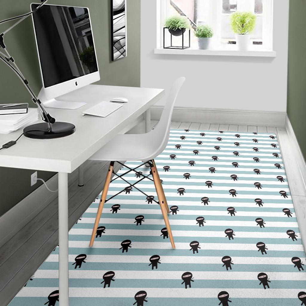 Ninja Pattern Stripe Background Area Rug