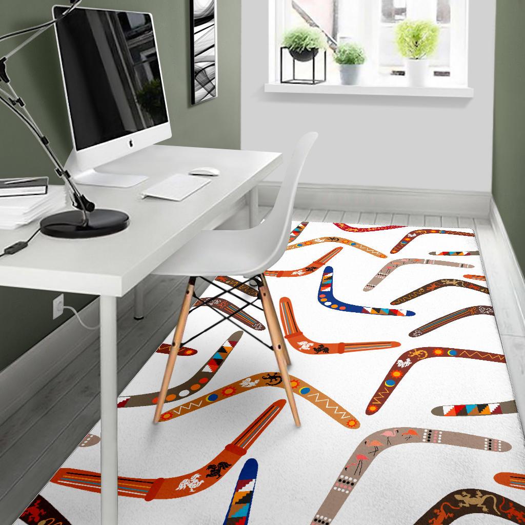 Boomerang Australian aboriginal ornament pattern Area Rug