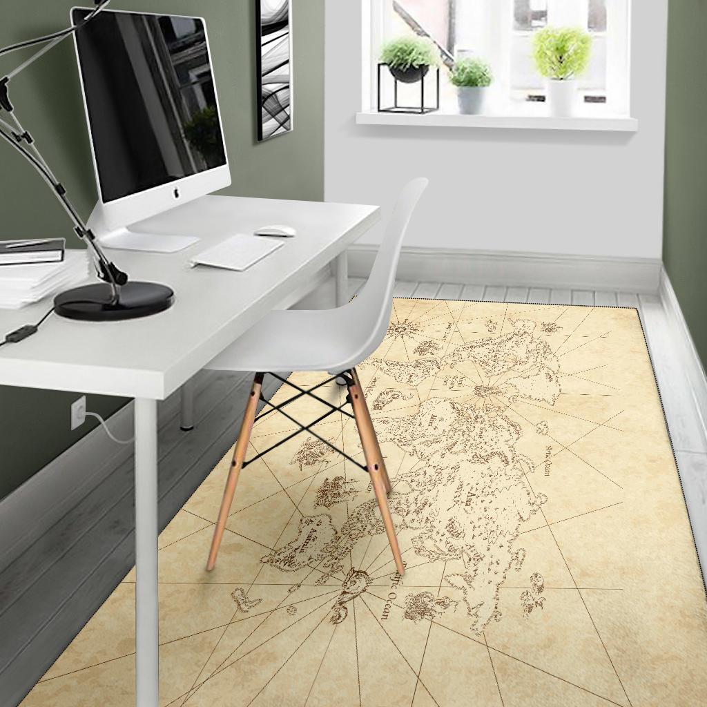 World Map Area Rug