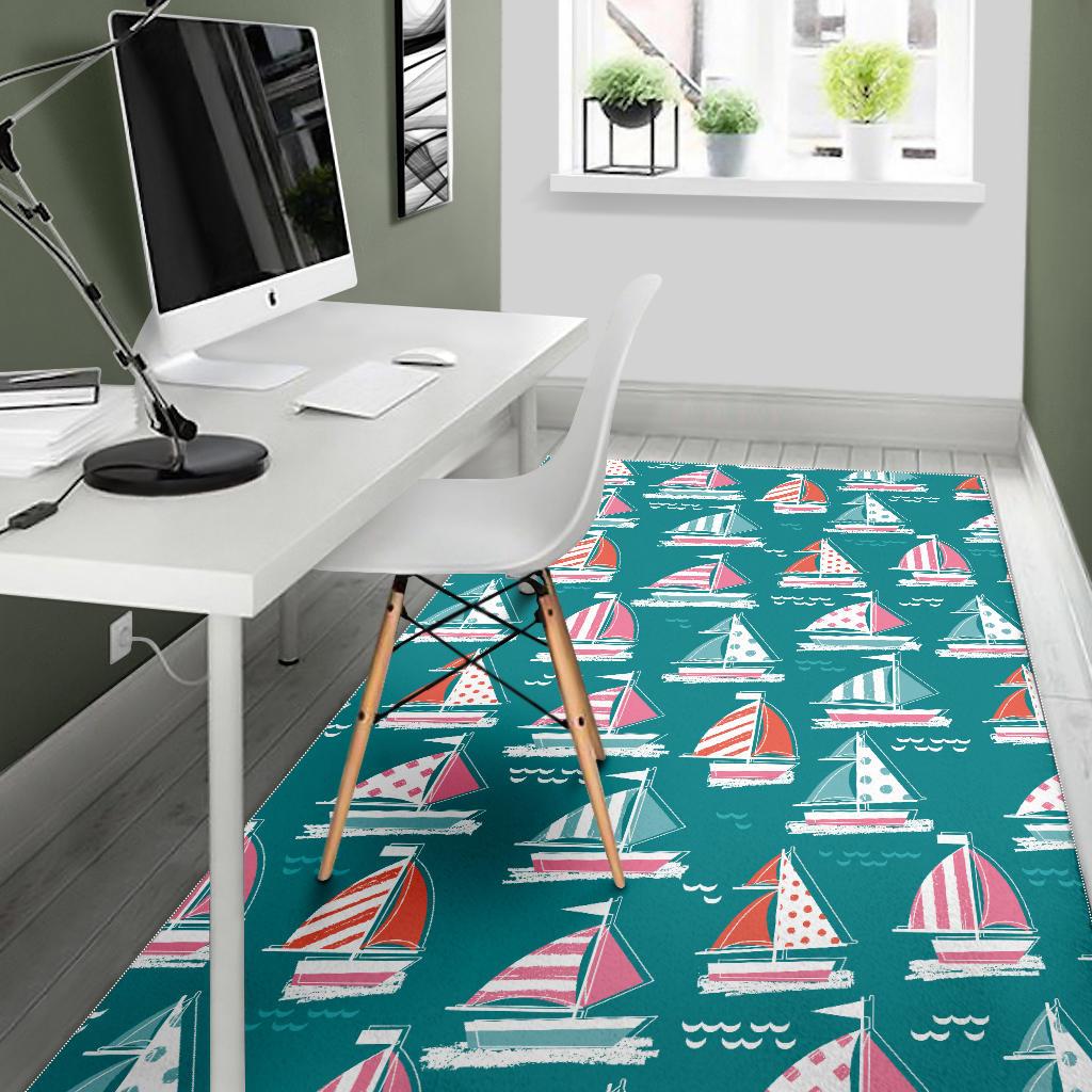 Cute sailboat pattern Area Rug