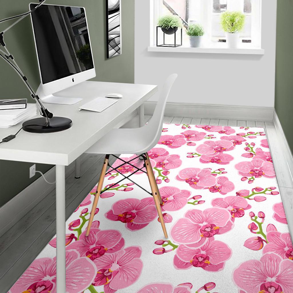 pink purple orchid pattern background Area Rug