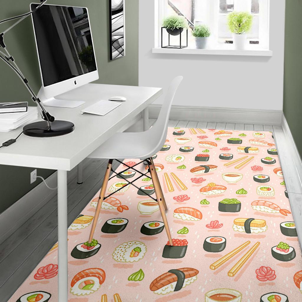 Sushi Pattern Background Area Rug