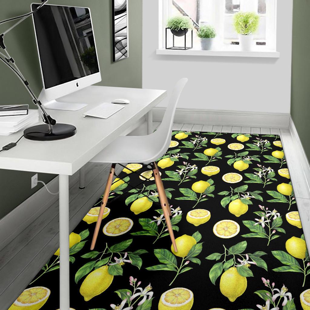 Lemon Pattern Print Design LM02 Area Rugs