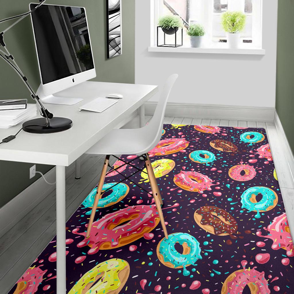 Colorful donut glaze pattern Area Rug