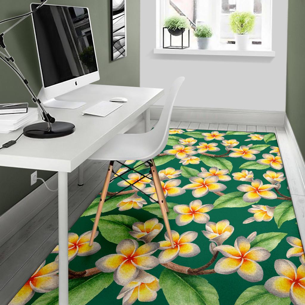Plumeria Pattern Print Design PM07 Area Rugs