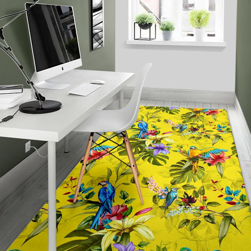 Colorful Parrot Pattern Area Rug