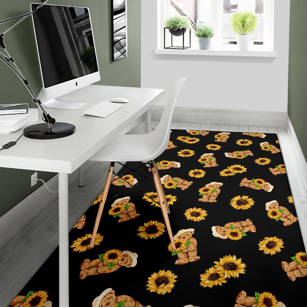 Sunflower Pattern Print Design SF016 Area Rugs
