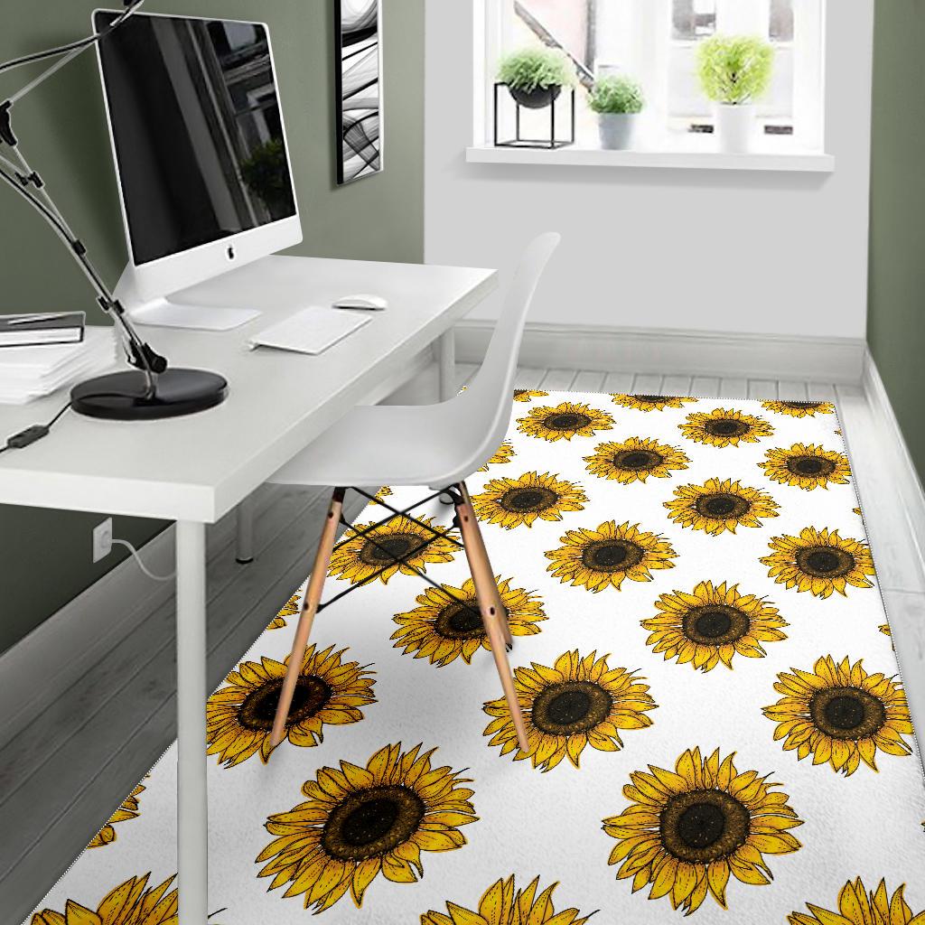 sunflowers design pattern Area Rug