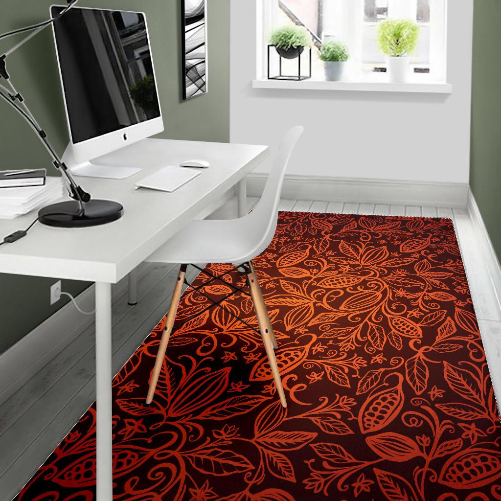 Cocoa beans tribal polynesian pattern Area Rug