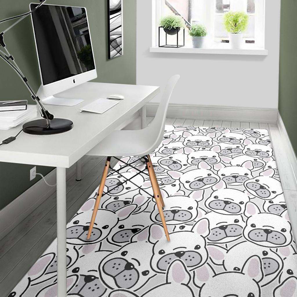 Cute french bulldog head pattern Area Rug