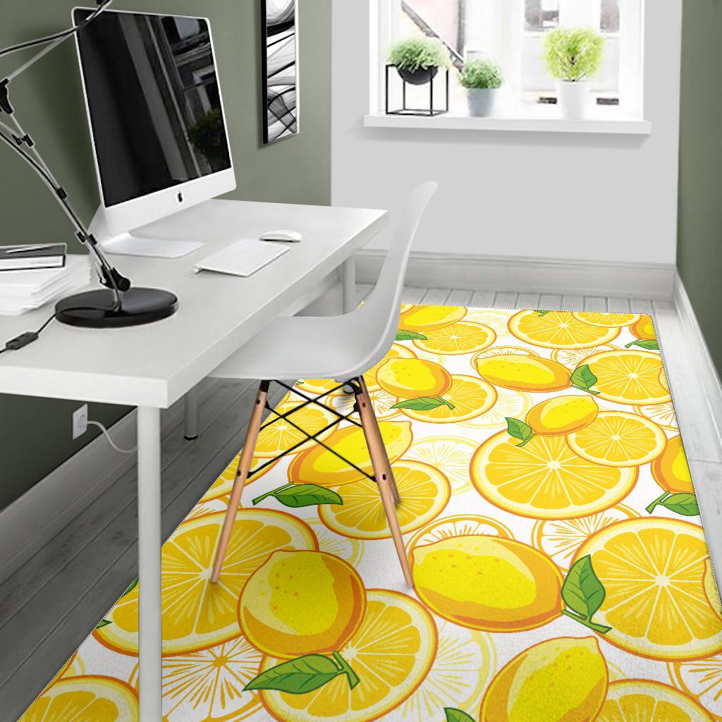 Lemon Pattern Background Area Rug