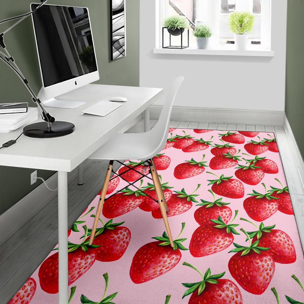 Strawberry Pattern Print Design SB03 Area Rugs