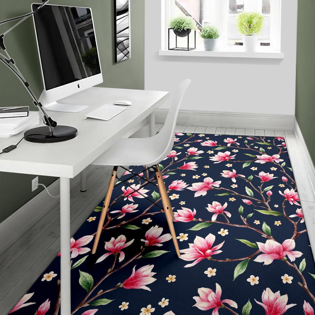 Magnolia Pattern Print Design MAG09 Area Rugs