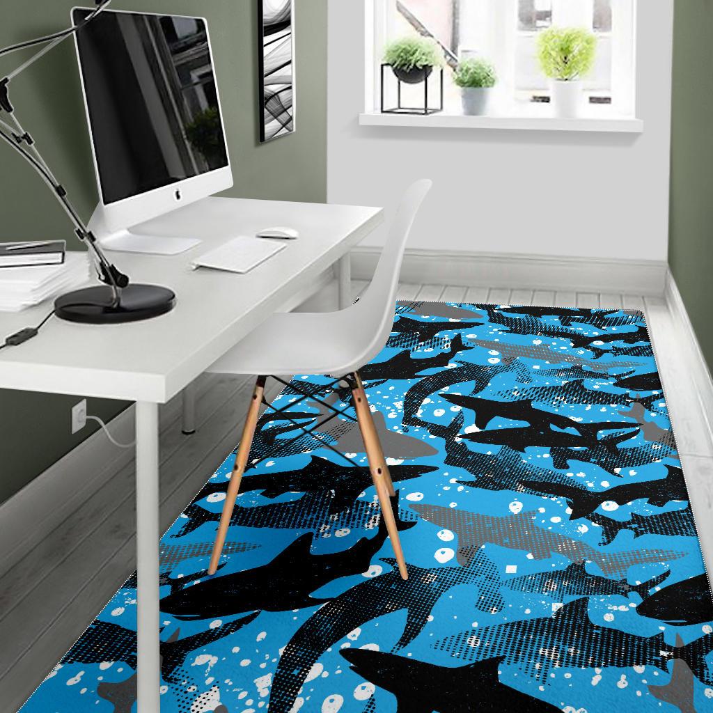 Shark Pattern Background Area Rug