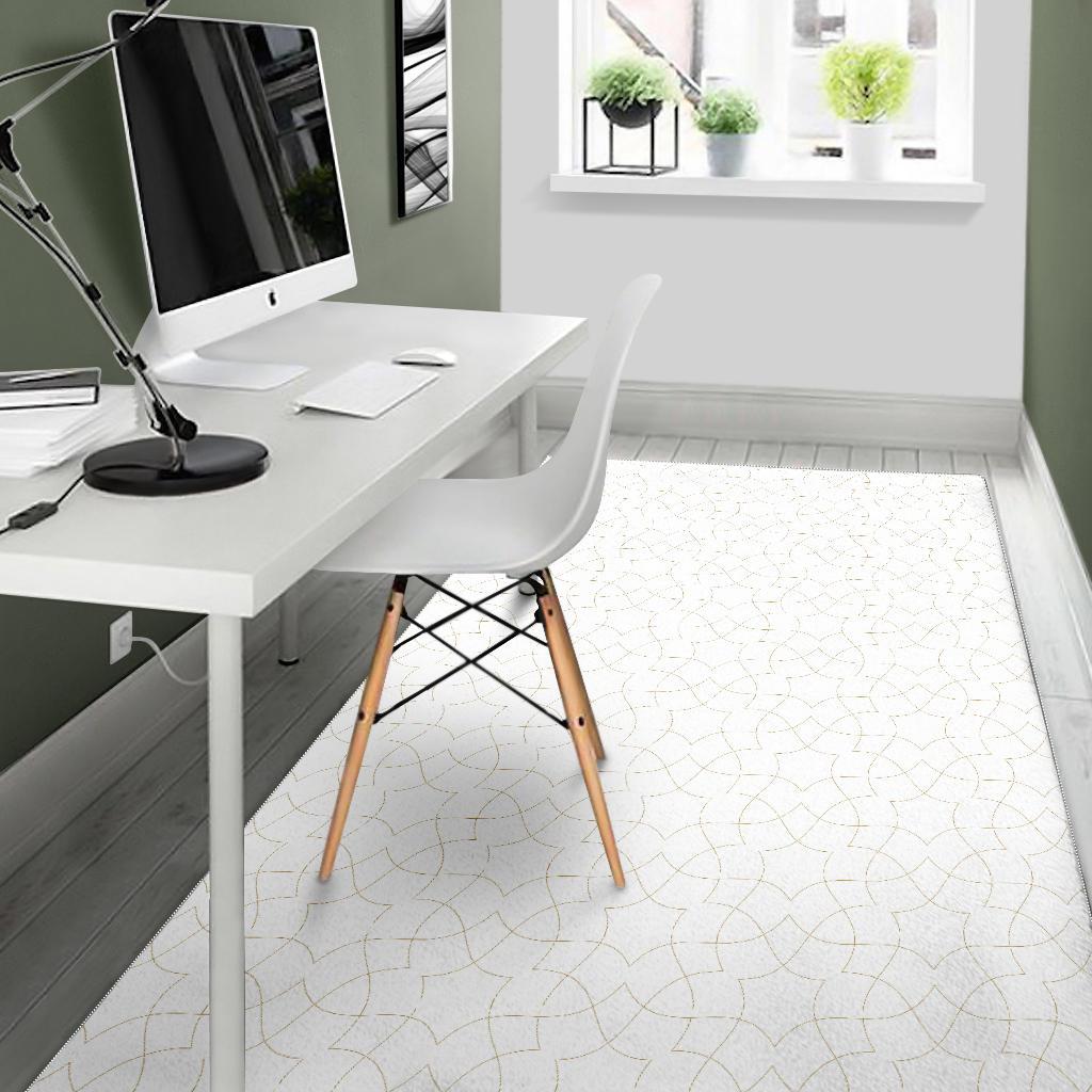 arabic white pattern Area Rug