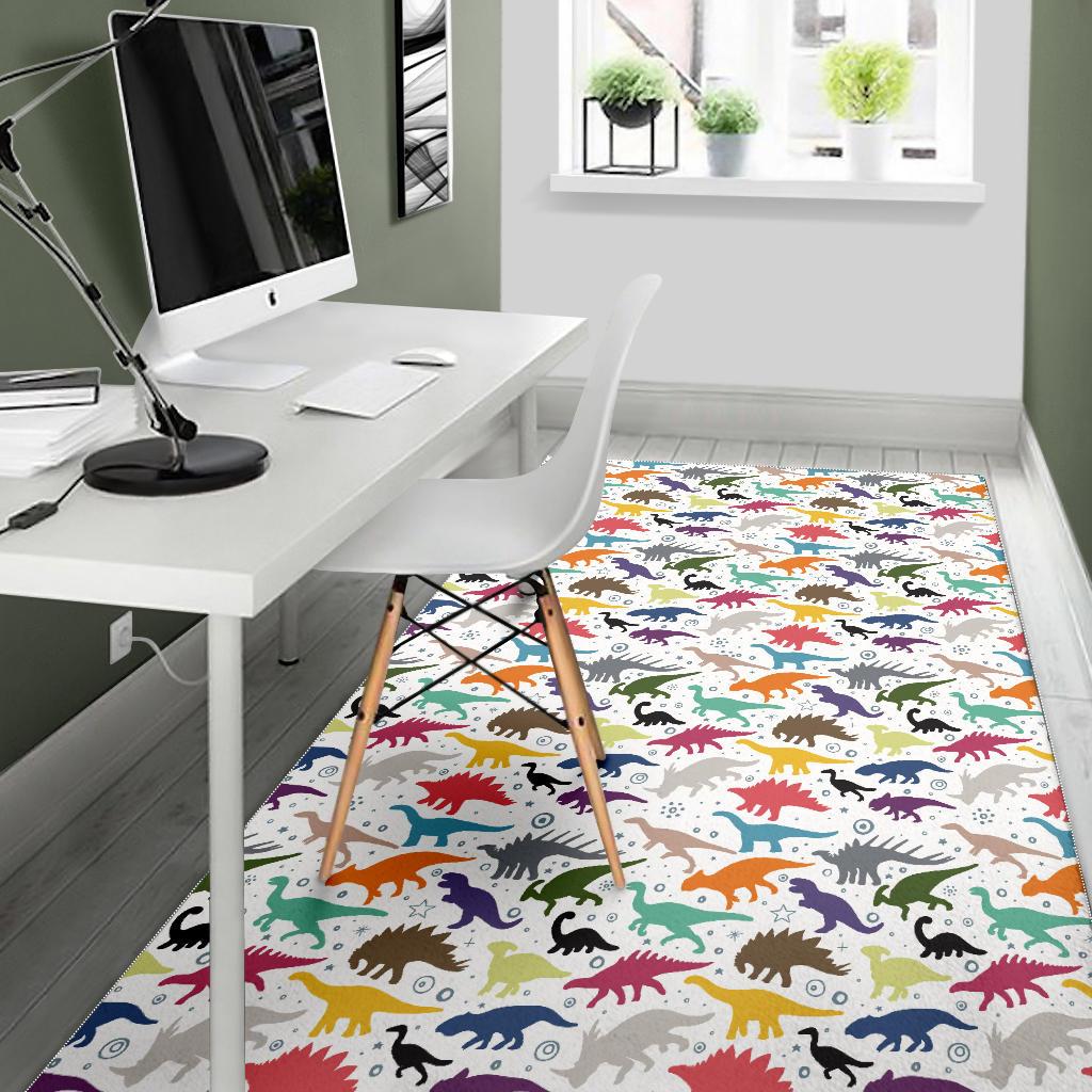 Colorful Dinosaur Pattern Area Rug