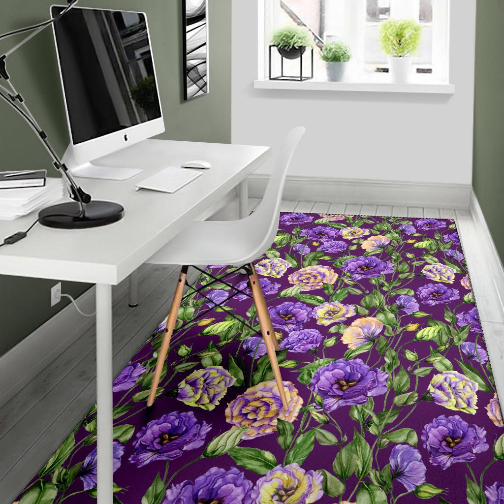 Lisianthus Pattern Print Design LT03 Area Rugs