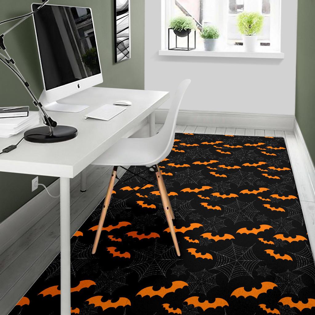 Cobweb Spider Web Bat Pattern Area Rug
